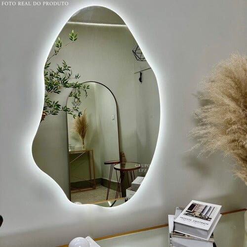Large Organic Mirror with LED 90x60 The New Garden