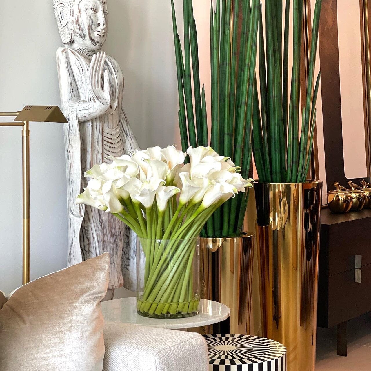 Calla Lilies in Glass Cylinder The New Garden 