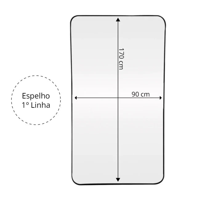 Full-Length Rectangular Mirror with Rounded Edges I 170x90cm The New Garden 