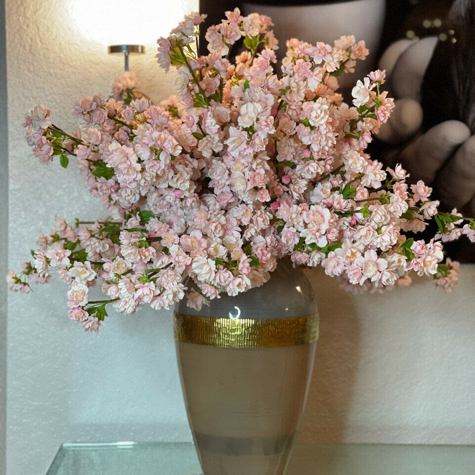 "Goddess" vase with pink cherry blossoms The New Garden 