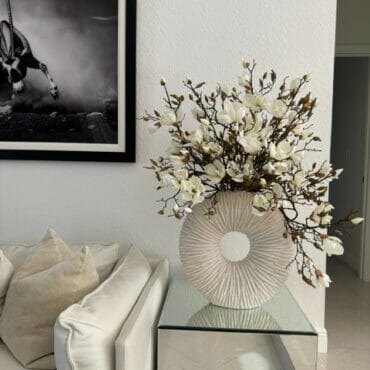 Large Eternity Vase with Magnolias and Floating Wood The New Garden 