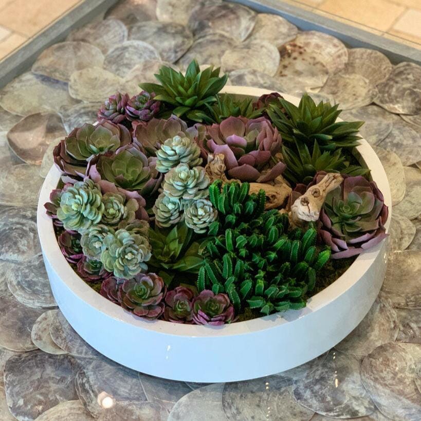 Max Bowl with Mixed Artificial Succulents The New Garden 