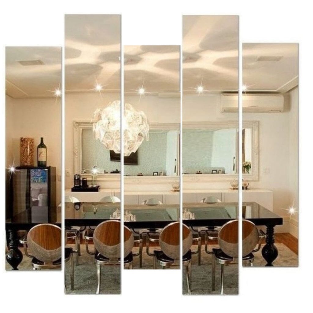 Rectangular Decorative Mirror Kit 5 Pieces Crystal Glass The New Garden 