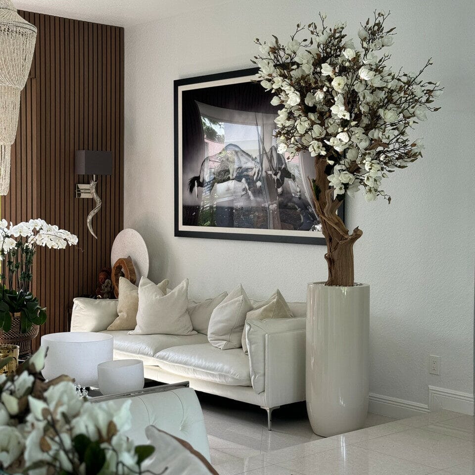 White Magnolia Tree in Pot St. Tropez Bright Beige The New Garden 