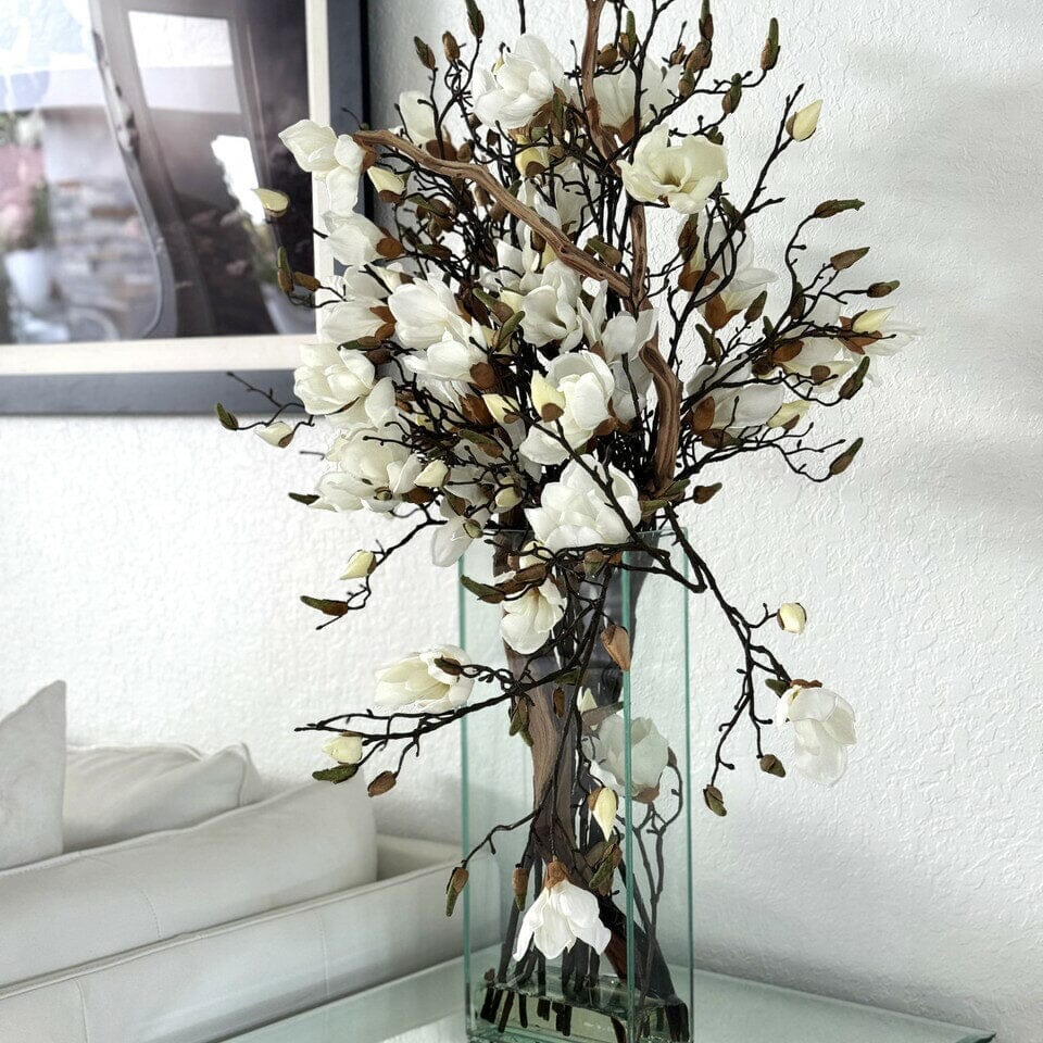 White Magnolia Vase in Modern Home 20" The New Garden 