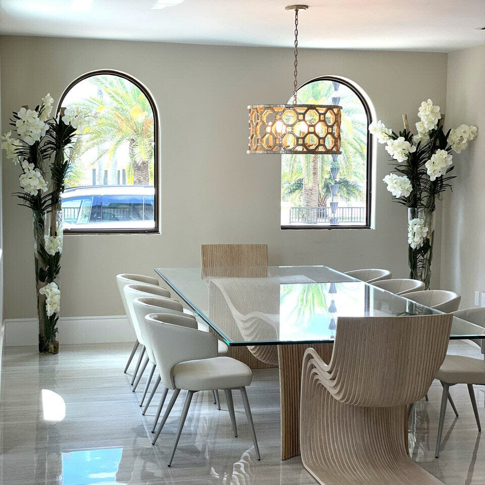 White Vanda Orchids and Driftwood Inside a Large Conical Glass Cylinder The New Garden 